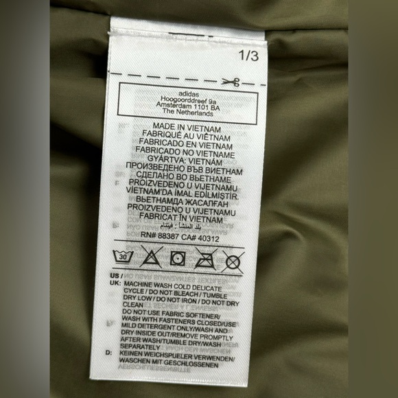 Adidas Men's Essentials Insulated Hooded Jacket, Size Large, Olive Green - Picture 11 of 12